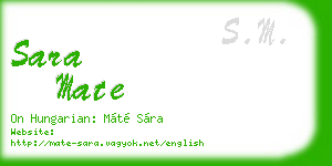sara mate business card