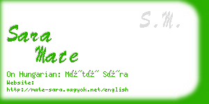 sara mate business card